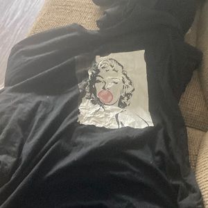 Kk black printed print shirt